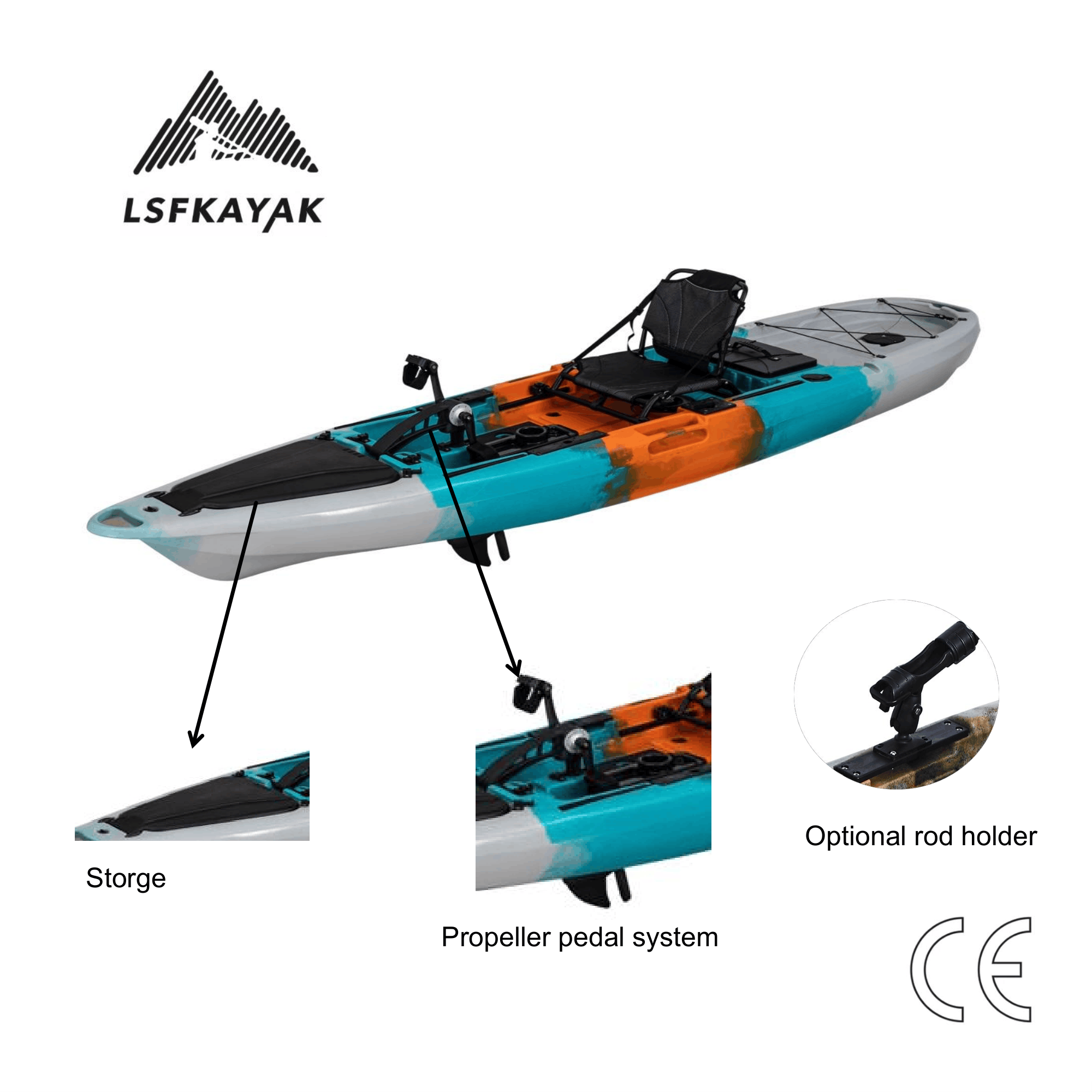 Fishing Kayak Pedal Drive - Рыболовный каяк Mirage Propel 12ft PRO