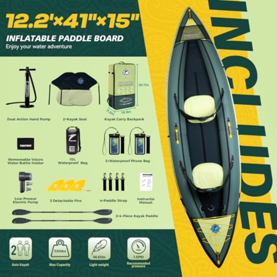 Надувной туристический каяк дл – обзор и цена Fishing Kayak Inflatable